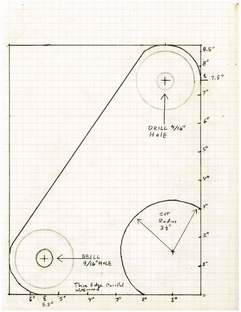 1996 Ford Bronco - This is the template for the steel that welds onto the rear axle. The two peices are 1/4" steel that were 8 3/4" x 6 3/4" that I found in t…