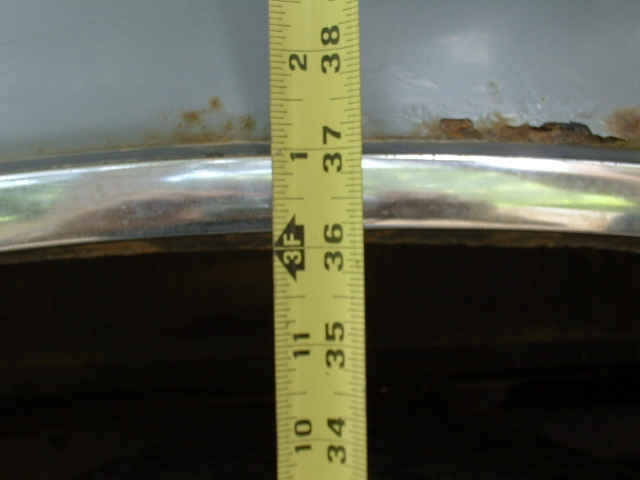 Another shot of the rear wheelwell measurements