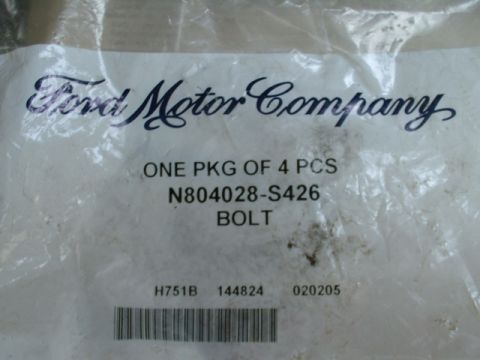 1991 Ford Bronco - Here's a shot of the package with the part number for the bolts for the leaf springs...in case anyone else has to cut them out like I did..…