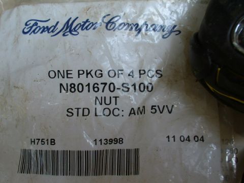 1991 Ford Bronco - Here's the # for the nuts for the rear leaf springs....