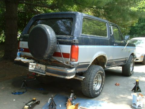 1991 Ford Bronco - Shot from the rear of the rear completed