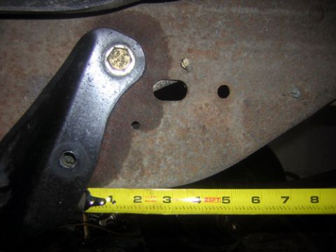 1995 Ford Bronco - How much room you have available to move your axle forward without moving the bracket vertically up the frame