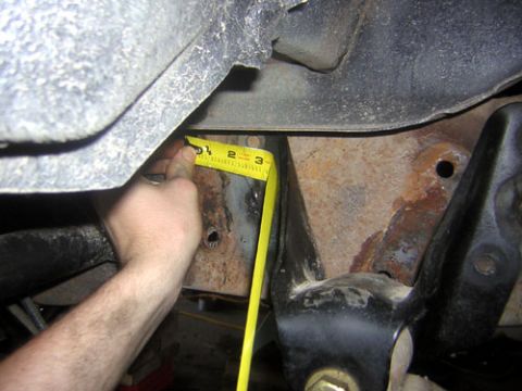 1995 Ford Bronco - Top hole about 2.5" from old hole, and a tad lower