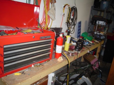 1981 Ford Bronco - my long skinny work bench, its over 11' long