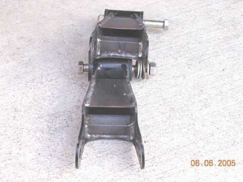 1994 Ford Bronco - reinforced the shackle also with some 3/16 plate and some 1" angle iron. It is a 2" lowering shackle for a F150. You have to widen the spri…