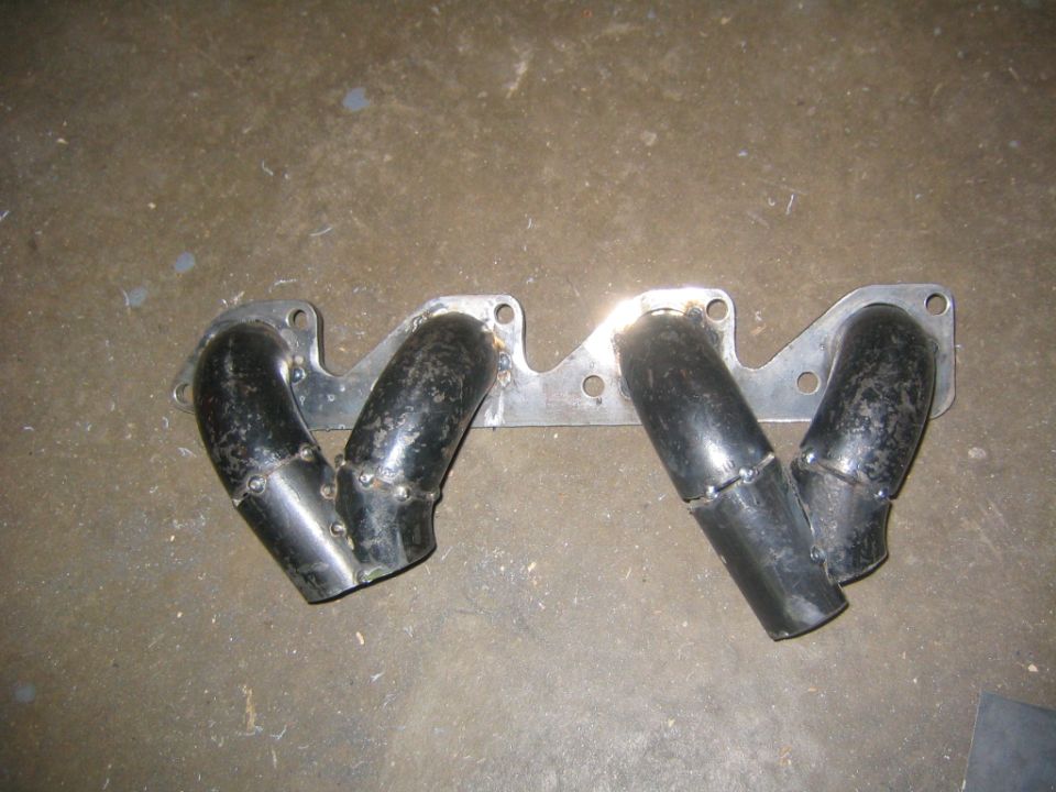 Custom turbo headers on concrete floor