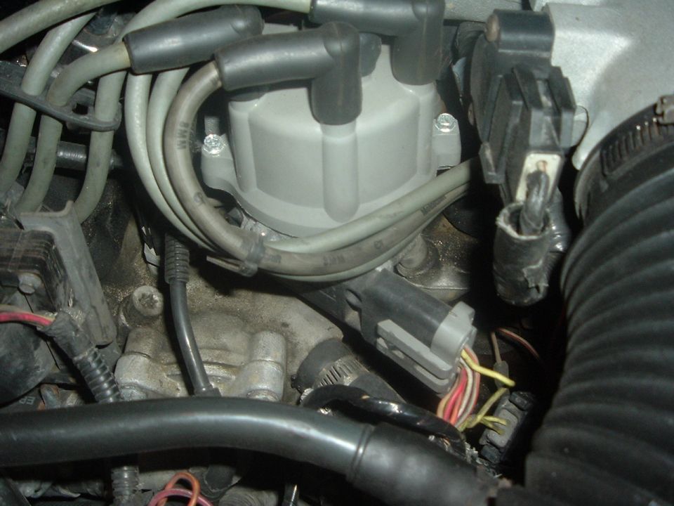 Engine distributor cap and wires