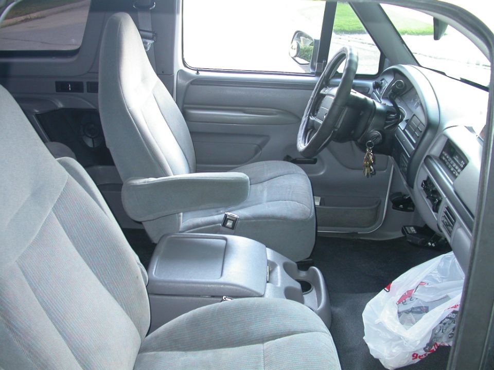 Interior installed with a new moulded vinyl floor.