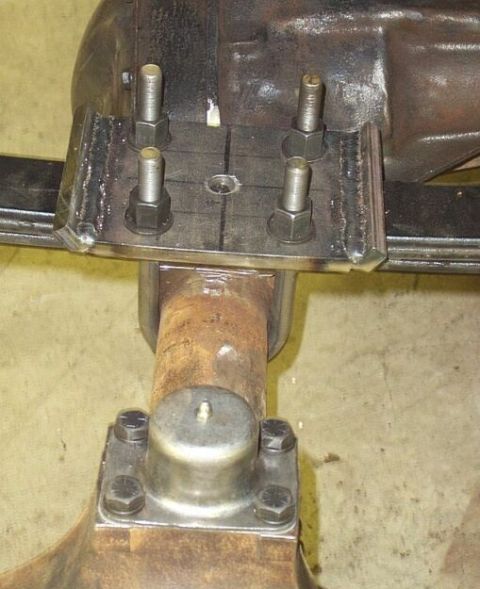1986 Ford Ranger - Driver's side spring plate made from 1/2" plate, fits like a glove. King pins rebuilt