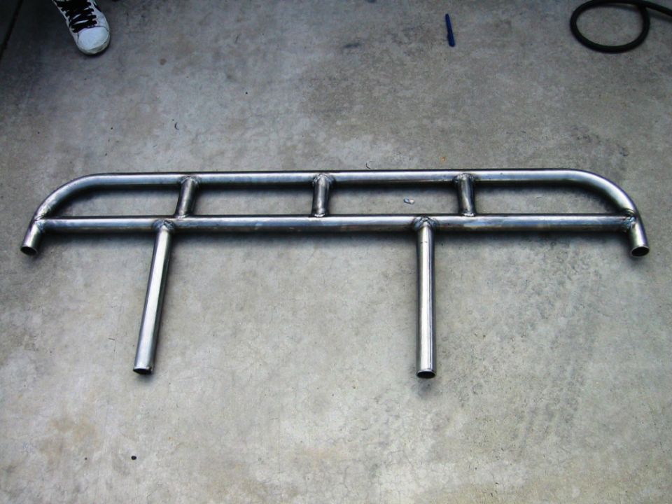 custom metal rock sliders on concrete floor
