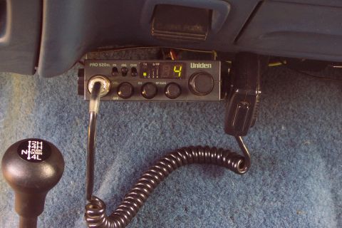1996 Ford Bronco - CB Radio Mounted Under Dash Uniden Pro 520 XL