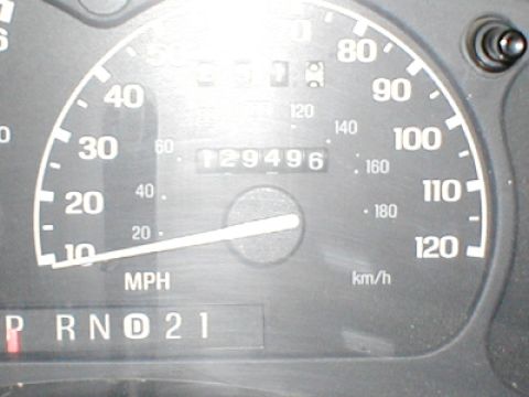 1979 Ford Bronco - The vehicle's odometer reads 129,496 miles, and the gear selector is visible.