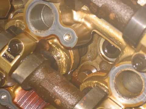 1993 Ford Probe - Engine internals showing camshafts and valve train components, likely from a disassembled engine.