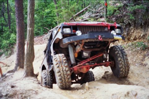 1978 Ford Bronco - This 1978 Ford Bronco is navigating a challenging off-road trail.