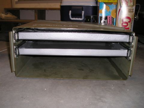 1996 Ford Bronco - Metal toolbox with two drawers, possibly for automotive tools or storage.