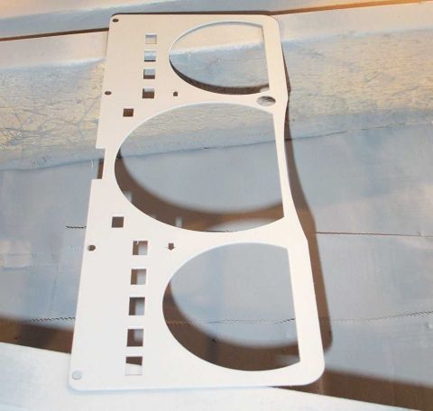 1998 Ford Crown Victoria - Custom gauge cluster trim panel with cutouts for gauges and indicator lights.
