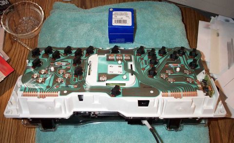 1998 Ford Crown Victoria - I went ahead and replaced all 20 of the #194 bulbs. Twist the black sockets to remove the bulbs and then pull the bulbs from the sockets.