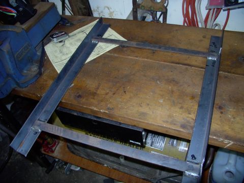 1986 Ford Bronco - Here's the frame partially welded and ready to re-fit the fan and mark and drill some stud holes.