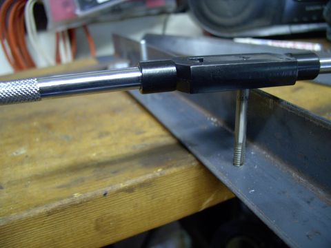 1986 Ford Bronco - Now it's just a matter of tapping them for the stud, with the 1/4"-UNC-20 tap.