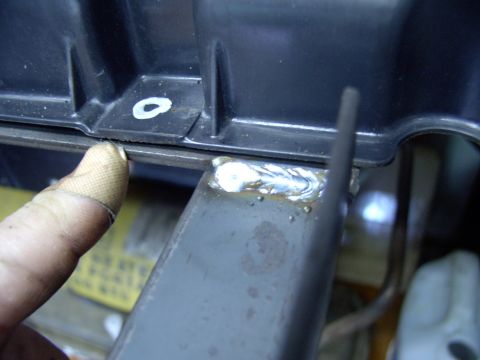 1986 Ford Bronco - There are only three stock holes in the taurus shroud, but this flat surface on the lower edge of the shroud was the perfect spot for a 4th…