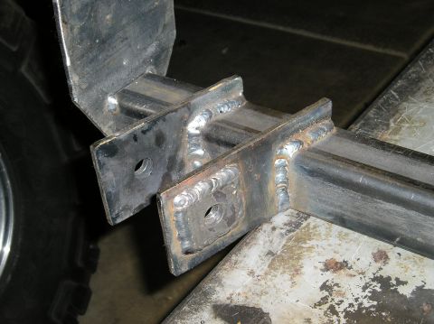 1993 Ford Bronco - welded 3/16 plate around the bolt hole to prevent the bolt from pulling through the bracket.