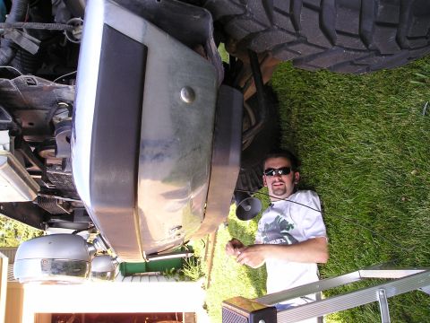 1990 Ford Bronco - unbolt that bumper take it off right at the frame four bolts, don't drop it on your foot.