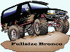 1995 Ford Bronco - This lifted Ford Bronco is shown with large off-road tires on a dirt terrain.
