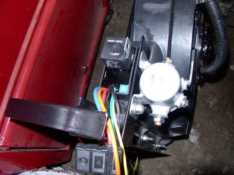1986 Ford Bronco - A better shot of the control unit and solenoid mounted. The tiny white circle on the center of the blus box is the adjustable setting dial.…
