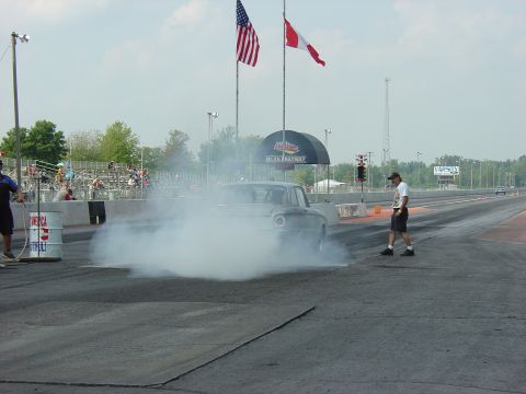 1960 Ford Falcon - One of the burn outs of the day.