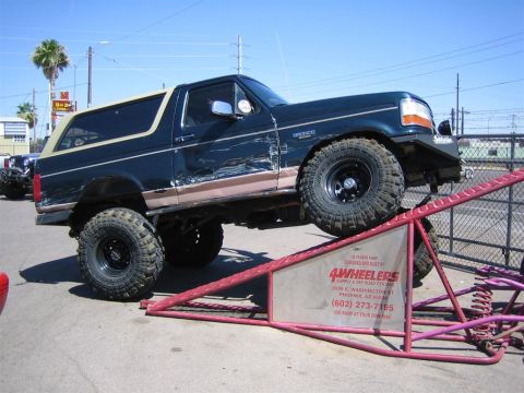 1994 Ford Bronco - This 1994 Ford Bronco is positioned on a ramp, its off-road capabilities.