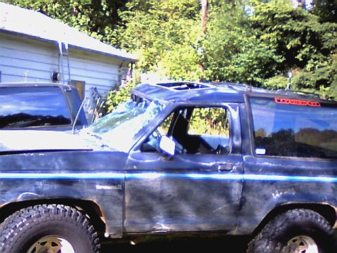 1987 Ford Bronco II - The vehicle's body style suggests it is from the 1980s, not 1987.