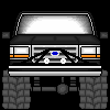 1995 Ford Bronco - This black Ford Bronco is shown from the front, equipped with oversized tires and a protective brush guard.