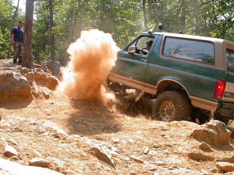 1990 Ford Bronco - Marauder giving it hell, it looks like he ran over a land mine.