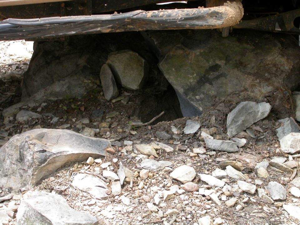 Uprooted this rock with my radius arm drop bracket.  Also, more evidence that a nerf bar does not a slider make.