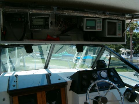 1991 Ford Bronco - View from the driver's seat of an RV, showing the dashboard and front windows.