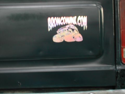 1979 Ford Bronco - bronconine.com decal on tailgate