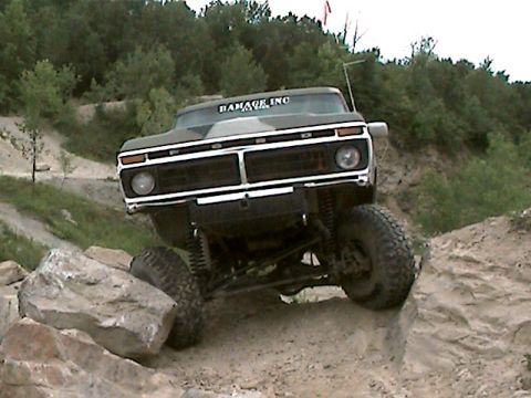 1977 Ford F-150 - This 1977 Ford F-150 is navigating a rocky off-road course.