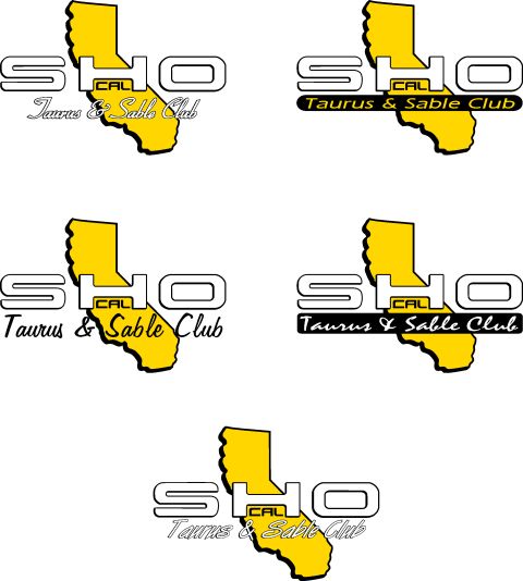 1993 Ford Taurus - The image displays multiple variations of the SHO Taurus & Sable Club logo, the outline of California.