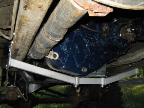 1976 Ford F-150 - Here is a nice rear shot of the second Xmember holding up the weight of the tcases.