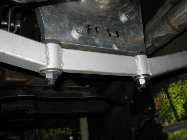 A close up of how it is mounted to the adapter.  Notice how there are studs not bolts, there won't be any trouble trying to thread in bolts here!