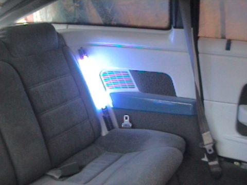1989 Ford Probe - Custom blue and white LED lighting illuminates the interior door panel and speaker grille.