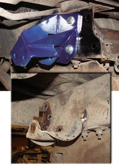 1988 Ford Bronco - Significant difference between the factory bracket and the Sky bracket.