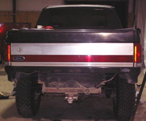 1988 Ford Bronco - I've got a "Big Mike" rear bumper. The Sky brackets are bolted on through the factory holes. The size of the bracket means the bumper brack…