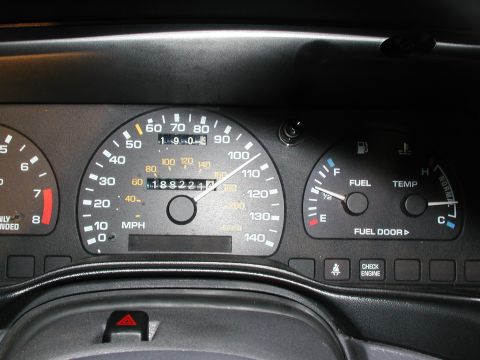 1992 Ford Taurus - Interior view of dashboard gauges, including speedometer, fuel, and temperature, with an odometer reading of 188,224 miles.