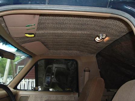 1991 Ford Bronco - Interior view of a 1991 Ford Bronco, showing custom headliner and seating.