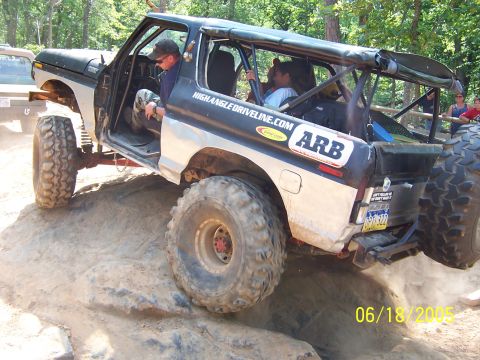 1978 Ford Bronco - This modified 1978 Ford Bronco is shown off-roading over rocky terrain.