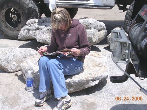 1994 Ford Bronco - Had to wait a while for mark and grett to drop their tow rigs off at tahoe with bill driving them back.