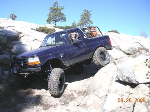 1994 Ford Bronco - after camping at spider, we headed down million dollar hill, with cass driving again.
