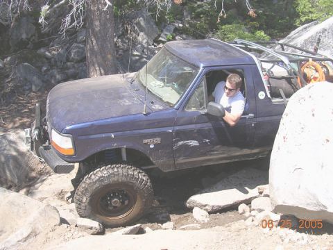 1994 Ford Bronco - we took the old sluice down to buck. i had meant to take the turnout before the hardest section, as Dave blew up there last year, but follo…