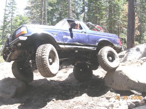1994 Ford Bronco - cass doing another wheelie, and giving the "Oops" sign